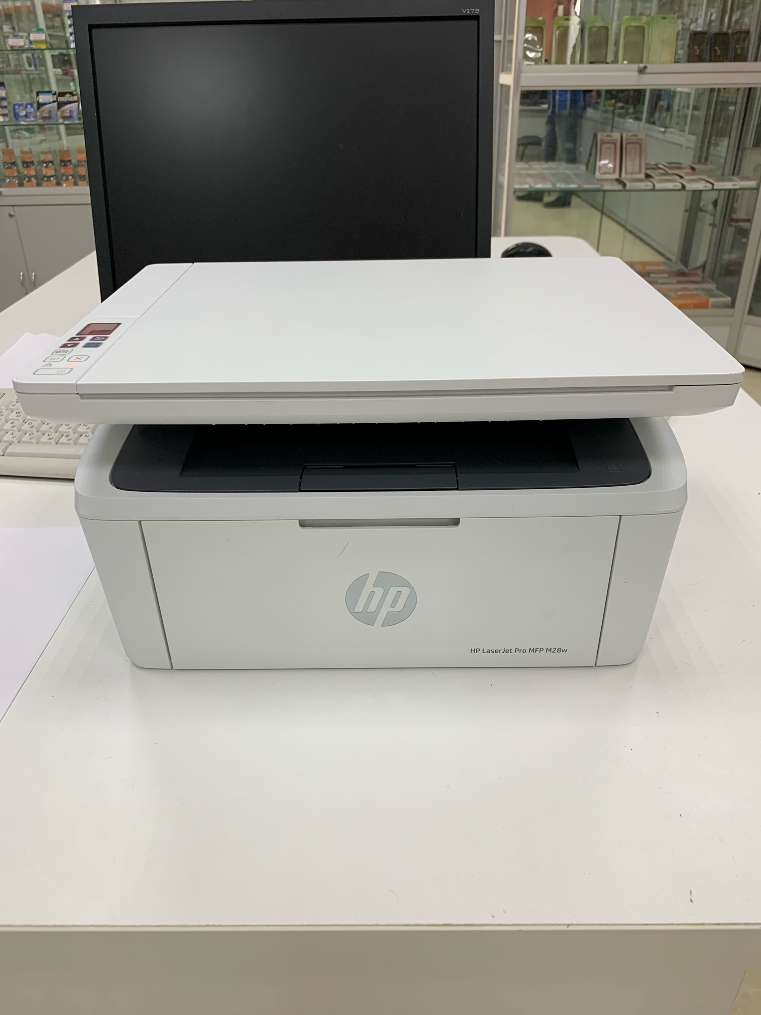Ремонт МФУ HP LaserJet Pro MFP M28w, трещал при работе и не захватывал бумагу